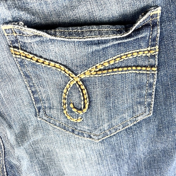 ESPRIT | 👖94107 Style Blue Light Wash Faded Low-Rise Bootcut Denim Jeans - Picture 7 of 9